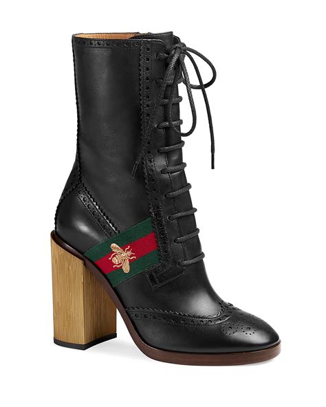 gucci karen lace up boots|Women's Designer Luxury Ankle Boots .